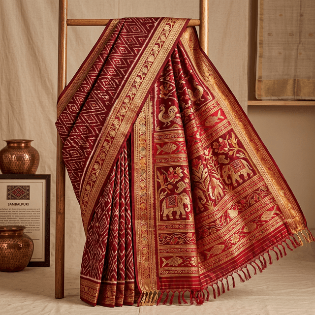 Sambalpuri Saree - The GI Tagged Handloom Heritage of Western Odisha (illustration)